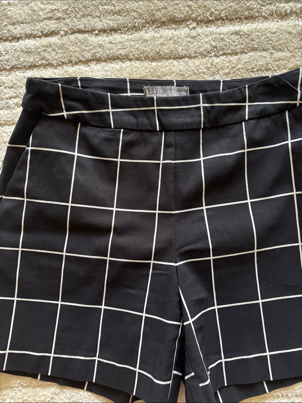 I love Tyler Madison Black Windowpane Shorts